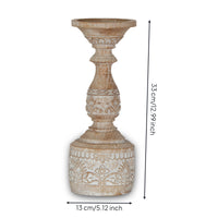 Pedestal Candlestick Holder Ornate Candlestick Holder with Floral Relief Rustic