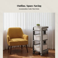 Movable Storage Rack for Backpacks, Multi-Tier Organizer, Rolling Cabinet for Books and Stationery