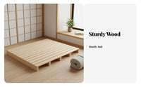 Japanesedesign Foldable Slatted Bed Frame Moistureresistant foldable Floor Slat Frame Breathable Design Mattress Foundation Headboard-Less for Minimalists, Small Space Dwellers, Guesthouse Owners, floor mat Room, Apartment, Temporary Housing