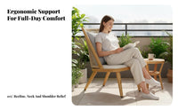 Single-Person Armchair Relaxing Design Woven Spine Armchair Comfortable Seating Sturdy Frame for Readers, Adults, Patio, Bedroom