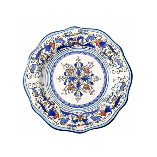 Hand-painted ceramic plate with floral design
