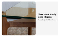 Square Wood Frame Glass Surface Table Minimalist Design Square Glassglass Surface Table Table Vintage & Design Easy Assembly