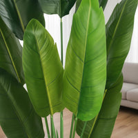 Low Maintenance Large Artificial Floor Plant No Watering Artificial Traveler's Palm Easy to Clean Faux Traveler's Palm Fade-Resistant for Allergy Sufferers, Living Room