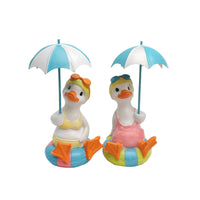 Duck Statue with Umbrella Cute Duck with Umbrella Statue Weatherproof for Patio