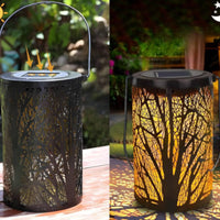 Solar Shadow Lantern Waterproof Hollow Pattern Lantern Energy-Saving for Patio