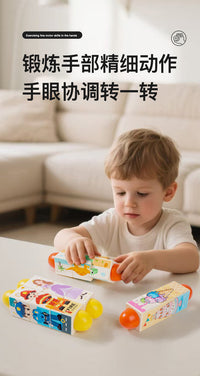 幼儿童益智手抓旋转拼图宝宝男孩女孩早教积木质桌面游戏周岁玩具