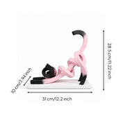 Cat Figurine Sculptural Cat Sculpture with Base Geometric for Entryway, Bedroom