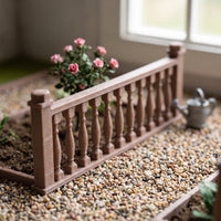 Miniature 3D Printed Fence Railing for Dollhouse & Diorama Decor