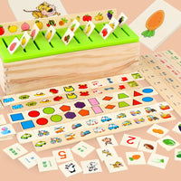 Educational Wooden Sorting Box with Lid Motor Skill Shape Sorter Box Counting Matching Game Vibrant for Playroom