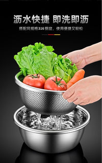 Stainless Steel Colander with Drainage Basket, Food-Grade, Multi-Size