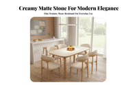Modern Minimalist Design Rectangular Table with Elephant Legs Scratch Resistant Household Furniture Easy to Clean Indoor Furnishing Thick and Sturdy for Apartment Dwellers, Homeowners, Professionals, Dining Room, Small Living Areas, Home, Dinner Parties