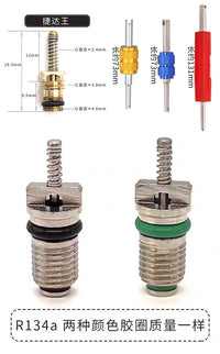 R134a Automotive AC Valve Core for Buick, Audi, Citroen, Peugeot, Sagitar (Assorted)