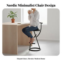 T-Backrest High Stool Nordic Aesthetic Counter Chair Long-Lasting Construction