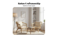 3 Pieces 3-Piece Rattan Breakfast Set Comfortable Padding 3-Piece Seating Group Pastoral Design Easy to Clean for Adults
