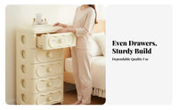 Multi-Tier Side Table Space-Saving Nightstand See-Through Drawers for Homeowners