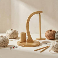 Rotating Yarn Spool Holder 360-Degree Rotation Craft Storage Wood-Grain Finish