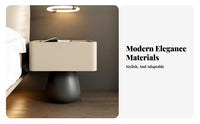 C-Shaped End Table Space-Saving Nightstand Modern design for Small Spaces, Adults