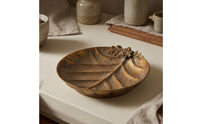Pedestal Bowl with Floral Detail Gilded Bronze Oval Pedestal Tray Vintageopulent Metal Centerpiece Tray for Coffee Tables, Photo Shoots, Luxury Hotels