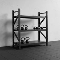 Space Saving Design Dumbbell Kettlebell and Exercise Mat Rack Large Capacity Home Gym Storage Rack Heavy Duty Dumbbell and Exercise Mat Holder With Wheels for Personal Trainers, Garage