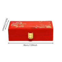 Red Velvet Gold Bar Box Secure Latch Closure Chinese Wedding Gift Box