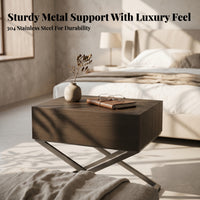 Nightstand with Storage Italian Inspired Bedside Cabinet Easy to Clean for Hotel