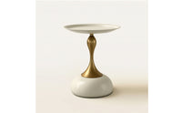 Compact Round Side Table Slim Sofa Side Table Rounded Edges Furniture Wobblestable for Bedroom