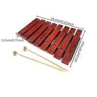 8-Note Xylophone with Mallets Smooth Wooden Xylophone Resonant Percussion Instrument Warm for Children