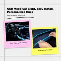 USB RGB LED Car Light Strip, Easy Install