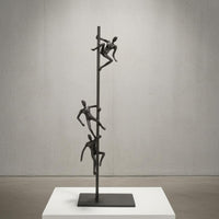 Climbing Figure Sculpture Matte Finish Climbing Man Statue Hand-Welded