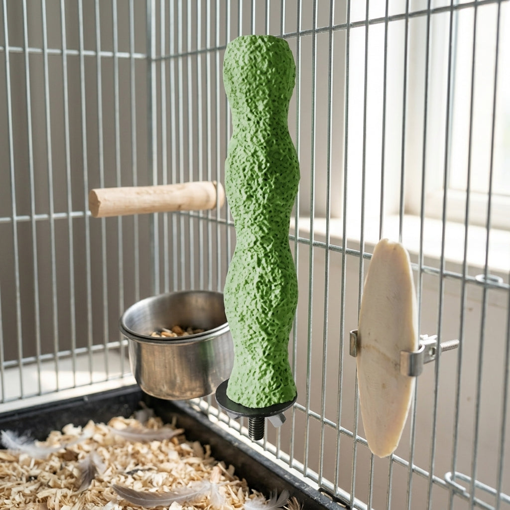 Parrot Perch Flat Surface Grinding Stone, Washable Resin Bird Cage Accessories, Parrot Stand for Beak Grinding and Pet Bird Nail Care Supplies