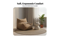 Removable Cover Single-Person Lazy Sofa No Assembly Required Bean Bag Machine Washable Lounge Chair High-Density Filling for Adults, Students, Living Room, Balcony, Apartment, Reading Nook