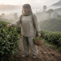 Hooded Mesh Top and Pants Lightweight Protection Suit Breathable Hooded Jacket Set for, Farming, Fishing