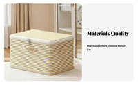Striped Clothes Chest with Lock Reinforced Handles for Closet, Bedroom, Students