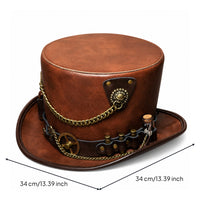 Steampunk Top Hat Vintage-Industrial Steampunk Hat with Vial Comfortable