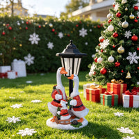 Geese Statue with Solar Lantern Waterproof Goose Statue with Lantern Sturdy