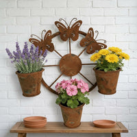 Metal Wall Planter Decor Openwork Butterfly Wall Planter Space-Saving Decorative Steel Butterfly