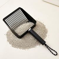 Litter Scooper with Storage Base, 410 Stainless Steel Metal Material Cat Scooper and Litter Sifter, Pet Waste Removal for Every Cat Owner