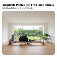 Pilates Reformer Luxury Multi-Functional Luxury Reformer Commercial Grade Wooden Core Training Bed for Stretching Practiti Single Rs, Home Exercisers