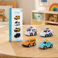 Pullback Car Mini Car Set of 4, Alloy-made, 6.5cm, Toy Car, For Ages 4+, Boys, Birthday Gift