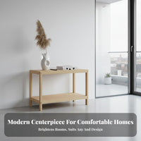 Floor-Standing dual-level Wooden Side Table Simple Design Multi-Tier accent table Table Space-Saving Nightstand adaptable Use for Apartment Dwellers, property owners, Living Room, Small areas, Entryway, Home Office