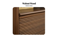 Low Cabinet with Sliding Doors Hardwood Wood Storage Cabinet Nordic Design Adaptable for Families, Living Room, Home Office