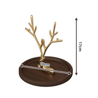 Golden Deer Key Holder Light Luxury Design Branch Rack Storage Tray for Bedroom