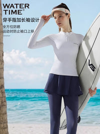 WaterTime潜水服女2025新款夏分体防晒游泳衣长袖长裤湿衣水母服