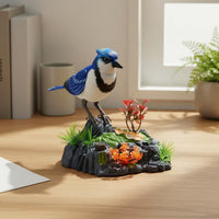 Sound Activated Chirping Bird Ornament Interactive Toy Fun Electronic Pet Speech Mimicking for Kids, Tabletop Display