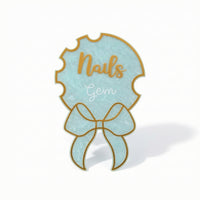 Acrylic Display Board with Gold Outline Glossy Nail Art Display for Manicurists