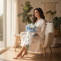 Waterfall Bouquet Faux Cascading Bouquet Authentic-Looking Flowers for Brides, Bridesmaids, Wedding Ceremonies, Outdoor Weddings