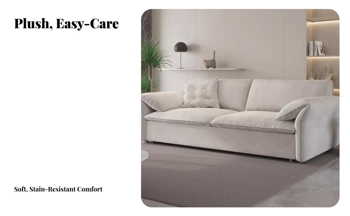 Foldable Folding Sleeper with Large Rounded Arms 2-in-1 Design Sofa Bed Space-Saving transfor-meterable Couch soft Texture for Apartment Dwellers, Students, Families, Small areas, Guest Room, Bedroom