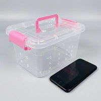 Hamster Carrier Travel Cage with Secure Clips, Portable Pet Carrier and Pet Travel Box with Comfortable Handle for Outdoor Use, Small Pet