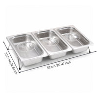 Stainless Steel Food Pan with Lid Easy to Hygienic Tray Food Pan with Rack for Salad Bar