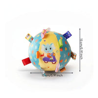 Soft Baby Taggie Ball Embroidered Stuffed Ball with Ribbons Stuffed Toy Tactile for Infants, Babies, Newborns, Tummy Time